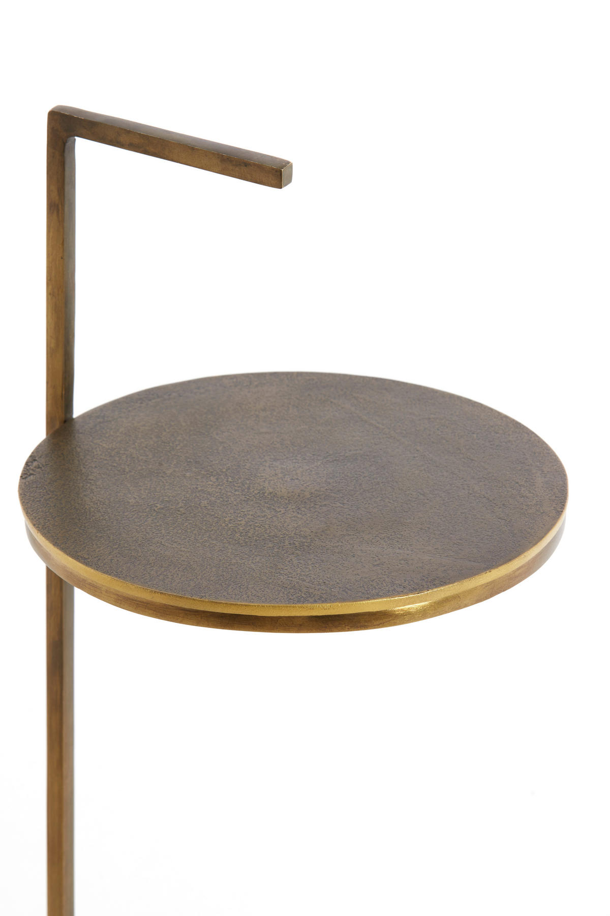 BEISTELLTISCH 26/26/76 cm LEDA Sandfarben, Dunkelbraun, Bronzefarben rund  - Sandfarben/Dunkelbraun, Trend, Stein/Metall (26/26/76cm) - Light & Living