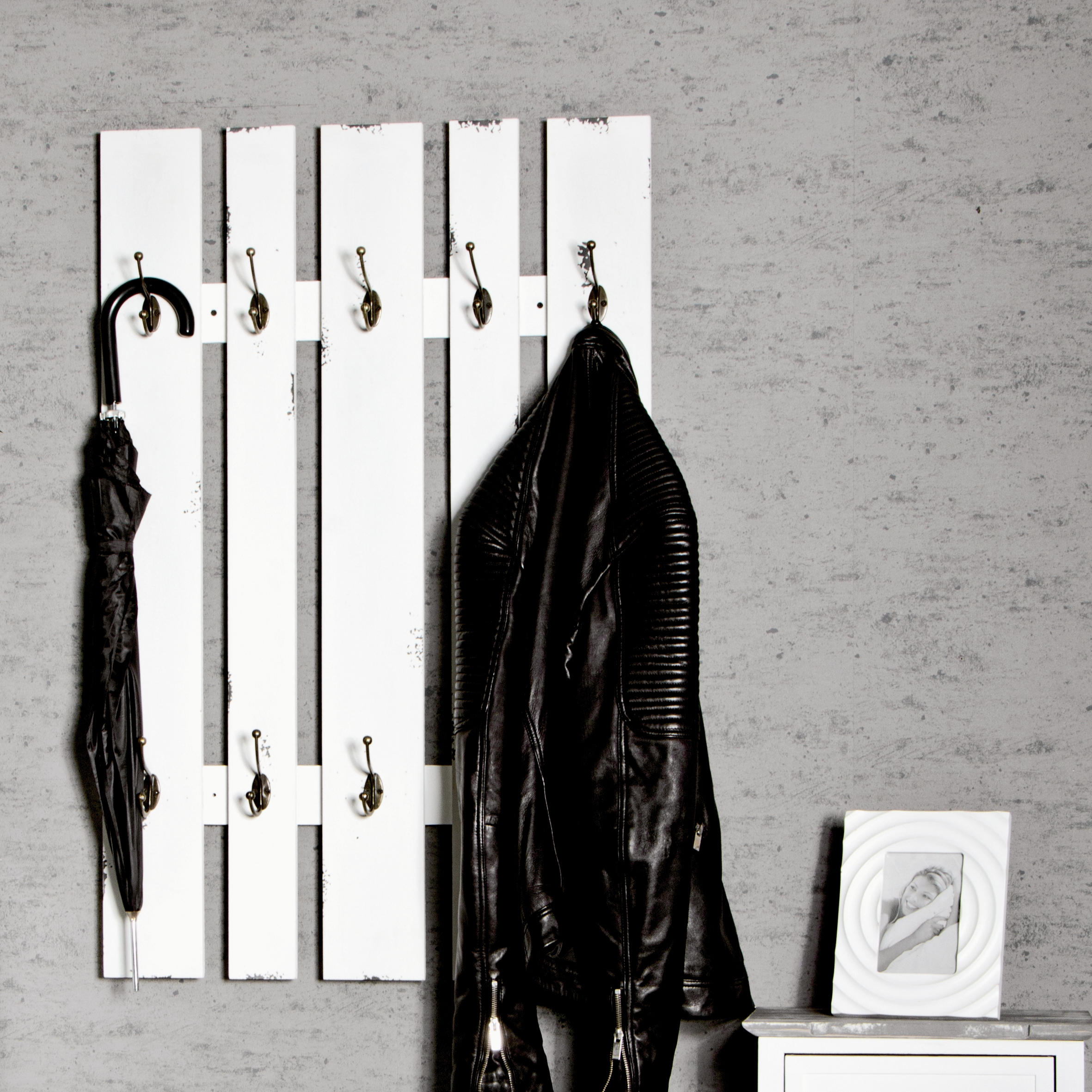 WANDGARDEROBE  in Weiß  - Weiß, Basics, Holzwerkstoff/Metall (65/100/9cm)