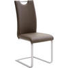 SCHWINGSTUHL  in Edelstahl Lederlook  - Edelstahlfarben/Creme, Design, Textil/Metall (42/103/55cm) - Novel