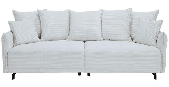 BIGSOFA in Cord Grau - Schwarz/Grau, Design, Textil/Metall (226/91/103cm) - Carryhome
