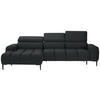 ECKSOFA in Webstoff Graphitfarben  - Schwarz/Graphitfarben, Design, Textil/Metall (177/270cm) - Welnova