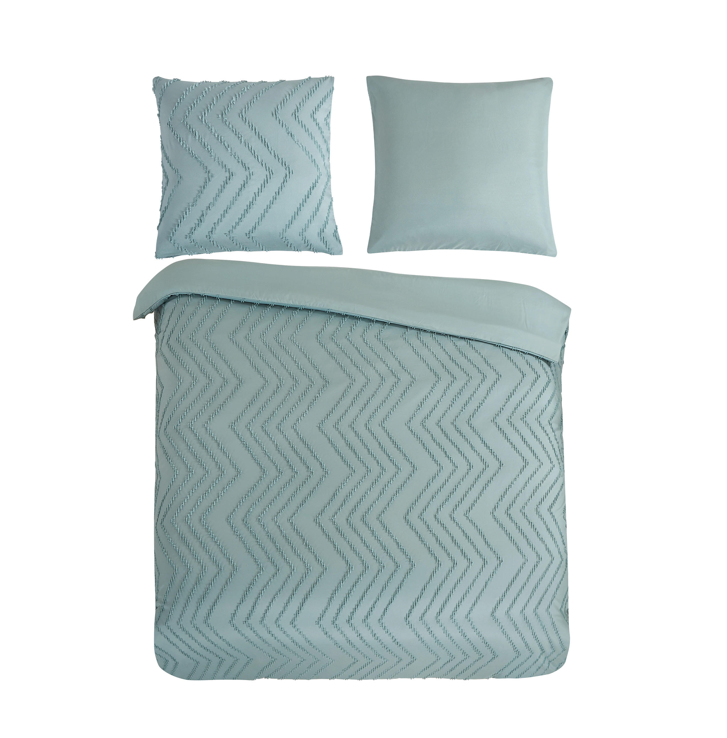 BETTWÄSCHE Zigzag Mikrofaser 200/200 cm  - Jadegrün, Basics, Textil (200/200cm)