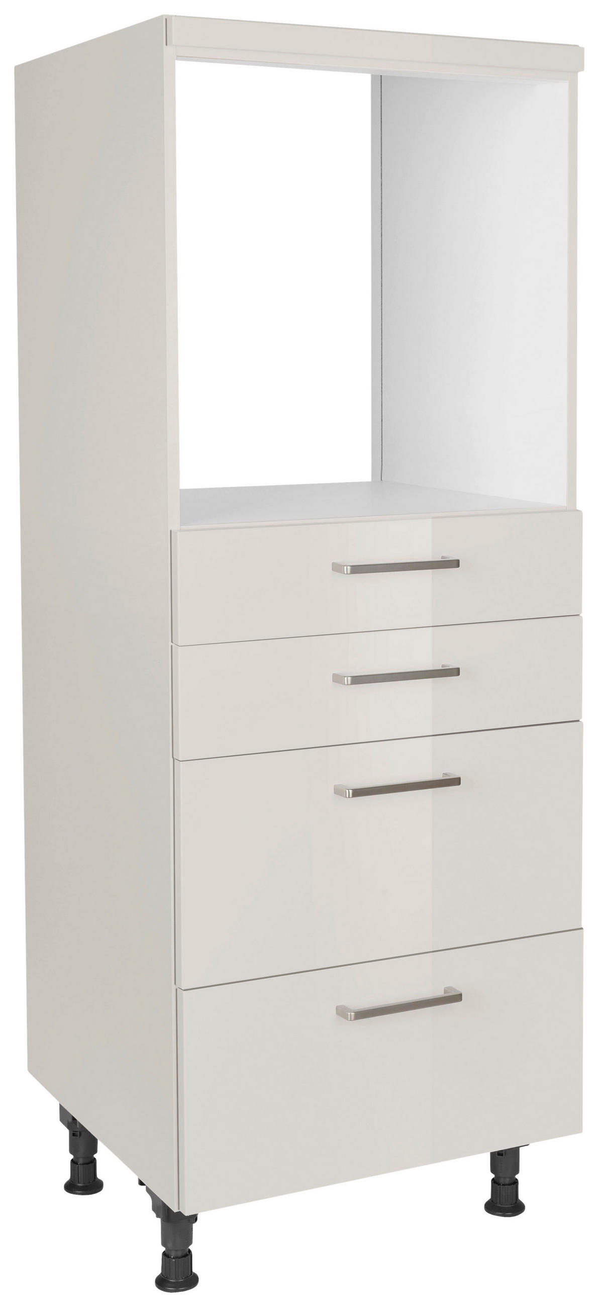 GERÄTEUMBAUSCHRANK 60/168/58 cm  in Hellgrau  - Edelstahlfarben/Hellgrau, MODERN, Holzwerkstoff/Metall (60/168/58cm) - Nobilia