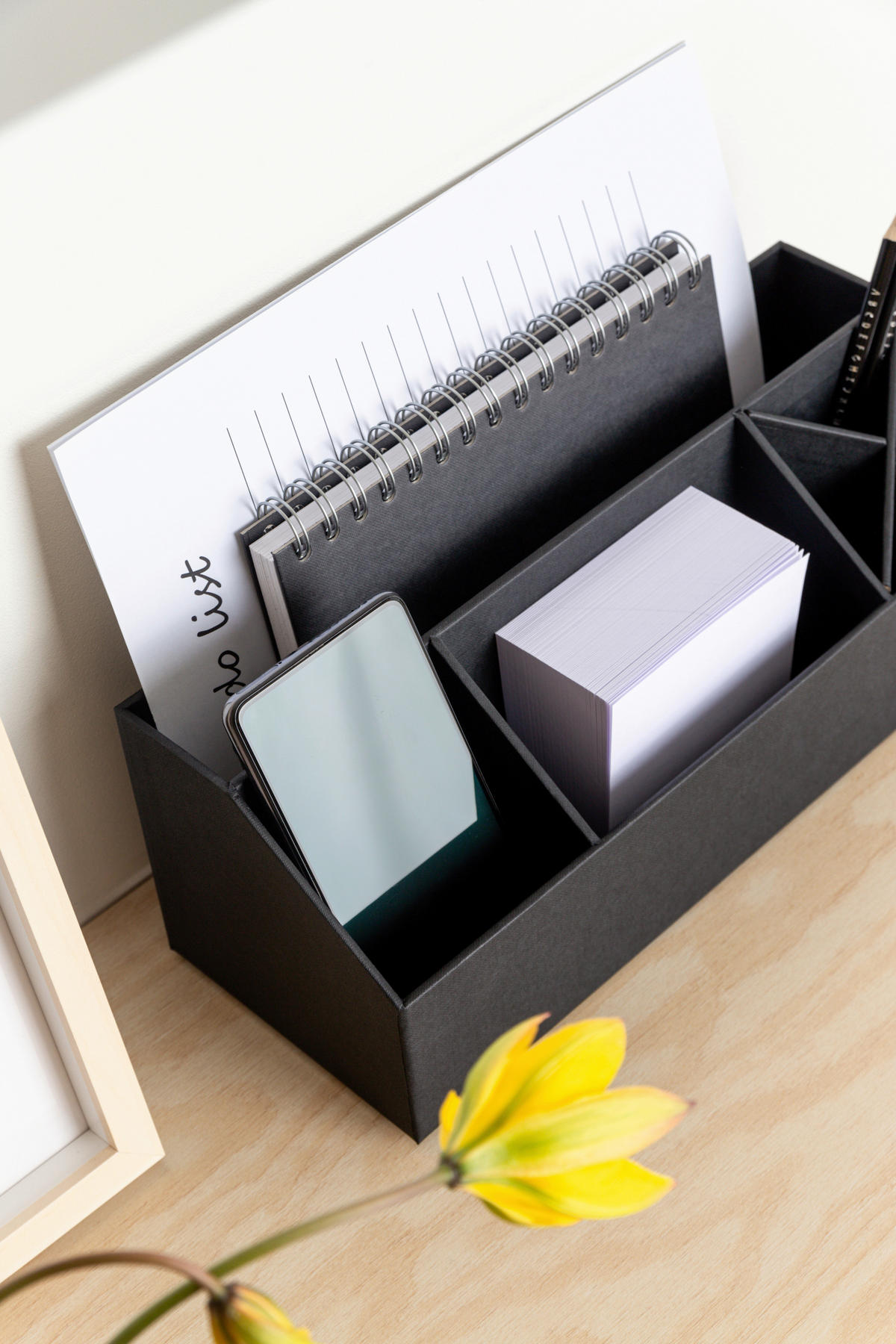 TISCHORGANIZER    12.5/33/12.5 cm  - Schwarz, Basics, Karton/Papier (12.5/33/12.5cm)