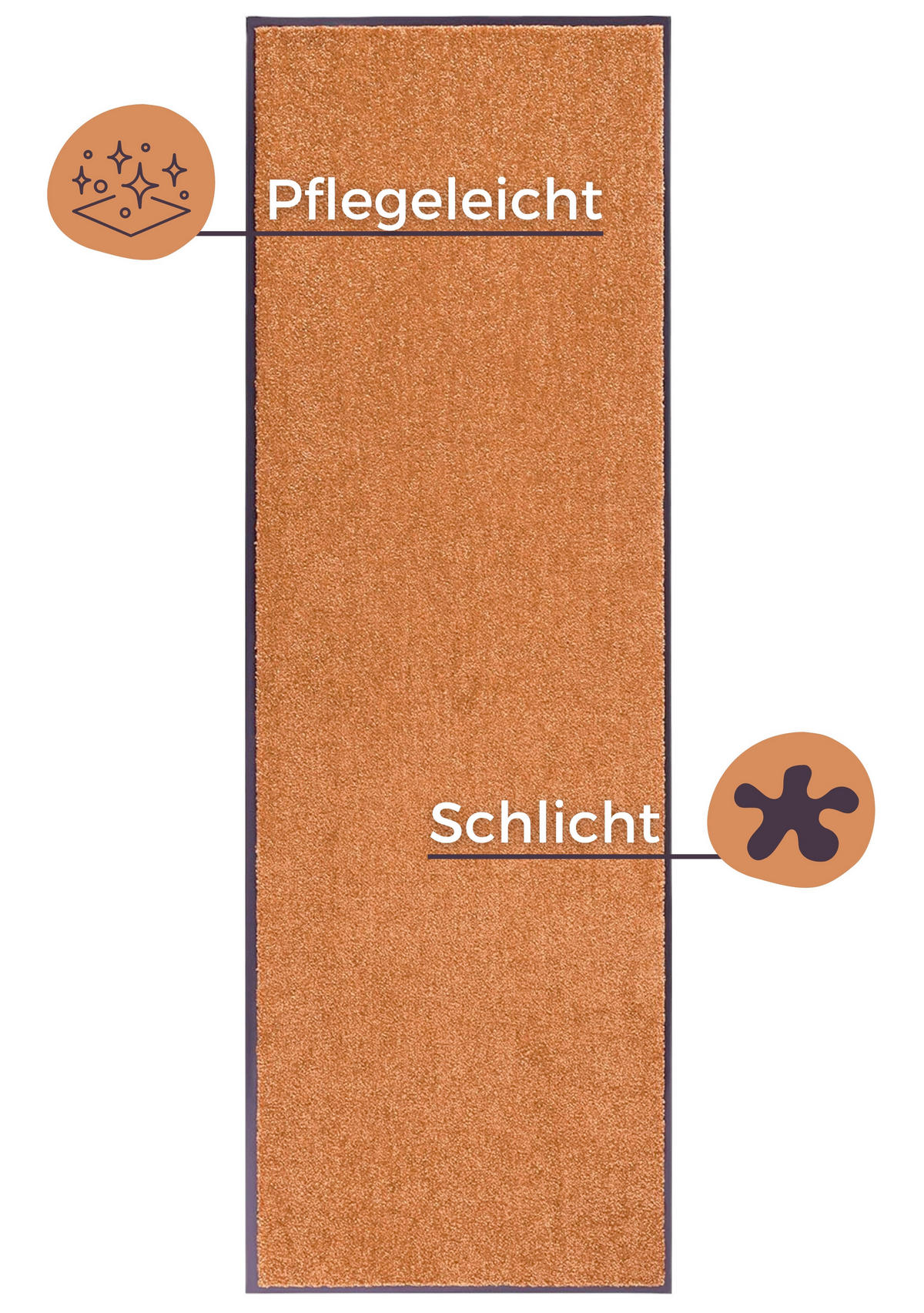 SCHMUTZFANGMATTE  60/180 cm  Dunkelorange  - Dunkelorange, Basics, Kunststoff/Textil (60/180cm)