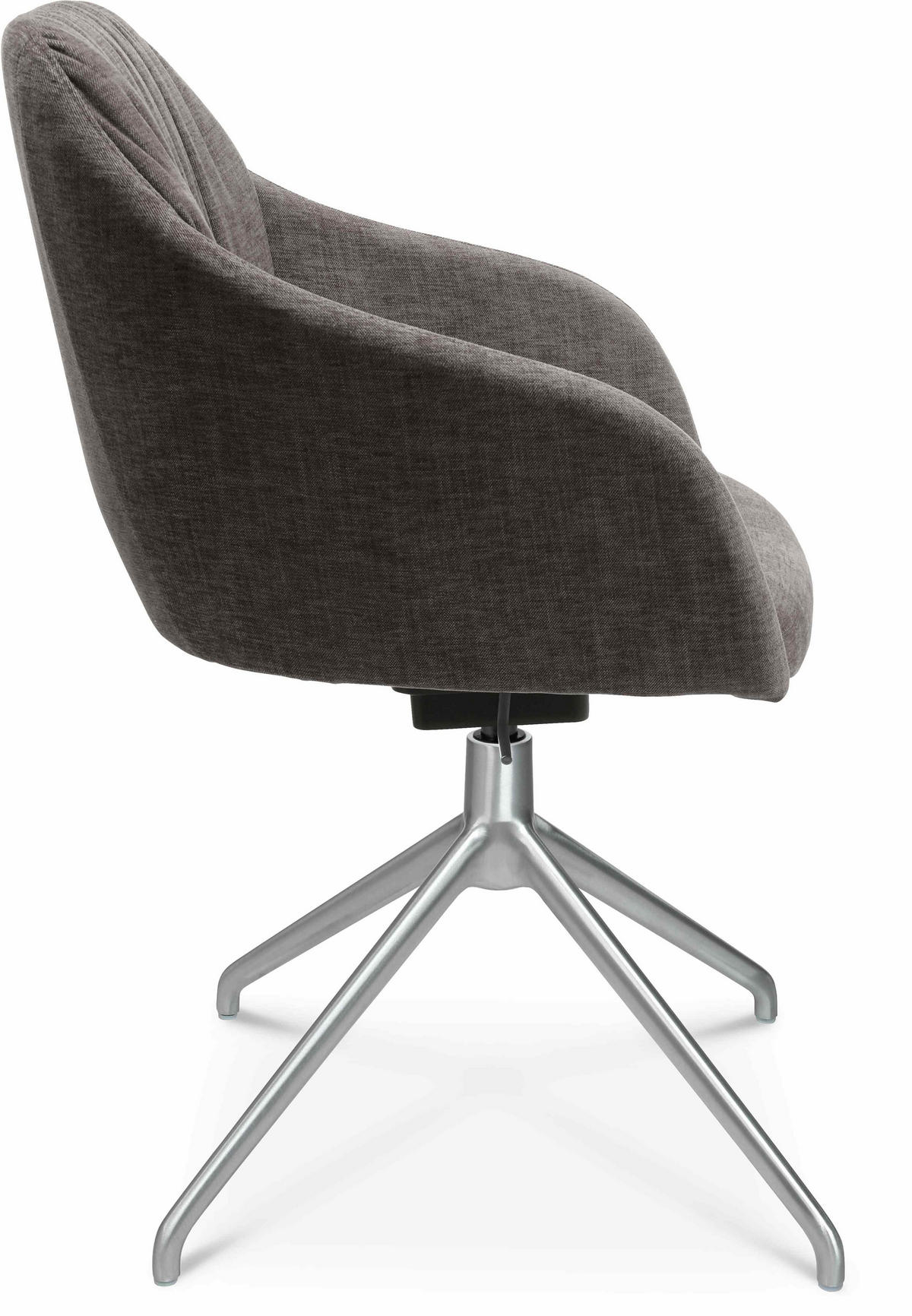 ARMLEHNSTUHL  in Aluminium Velours  - Taupe/Alufarben, Design, Textil/Metall (58/81,5-84,5/60cm) - Johann Jakob