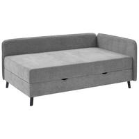 BOXBETT 90/200 cm,  in Grau, Bettkasten, Matratze, H3 = fest  - Schwarz/Grau, Design, Holz/Textil (90/200cm) - Boxxx