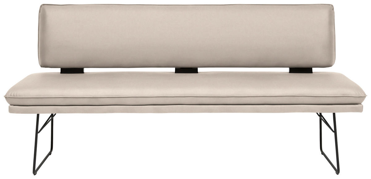 SITZBANK in Metall, Textil Creme, Schwarz  - Creme/Schwarz, Design, Textil/Metall (195/91/65cm) - Dieter Knoll