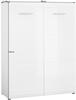 SCHUHSCHRANK Weiß  - Silberfarben/Weiß, Design, Holzwerkstoff/Kunststoff (89/120/37cm) - Carryhome