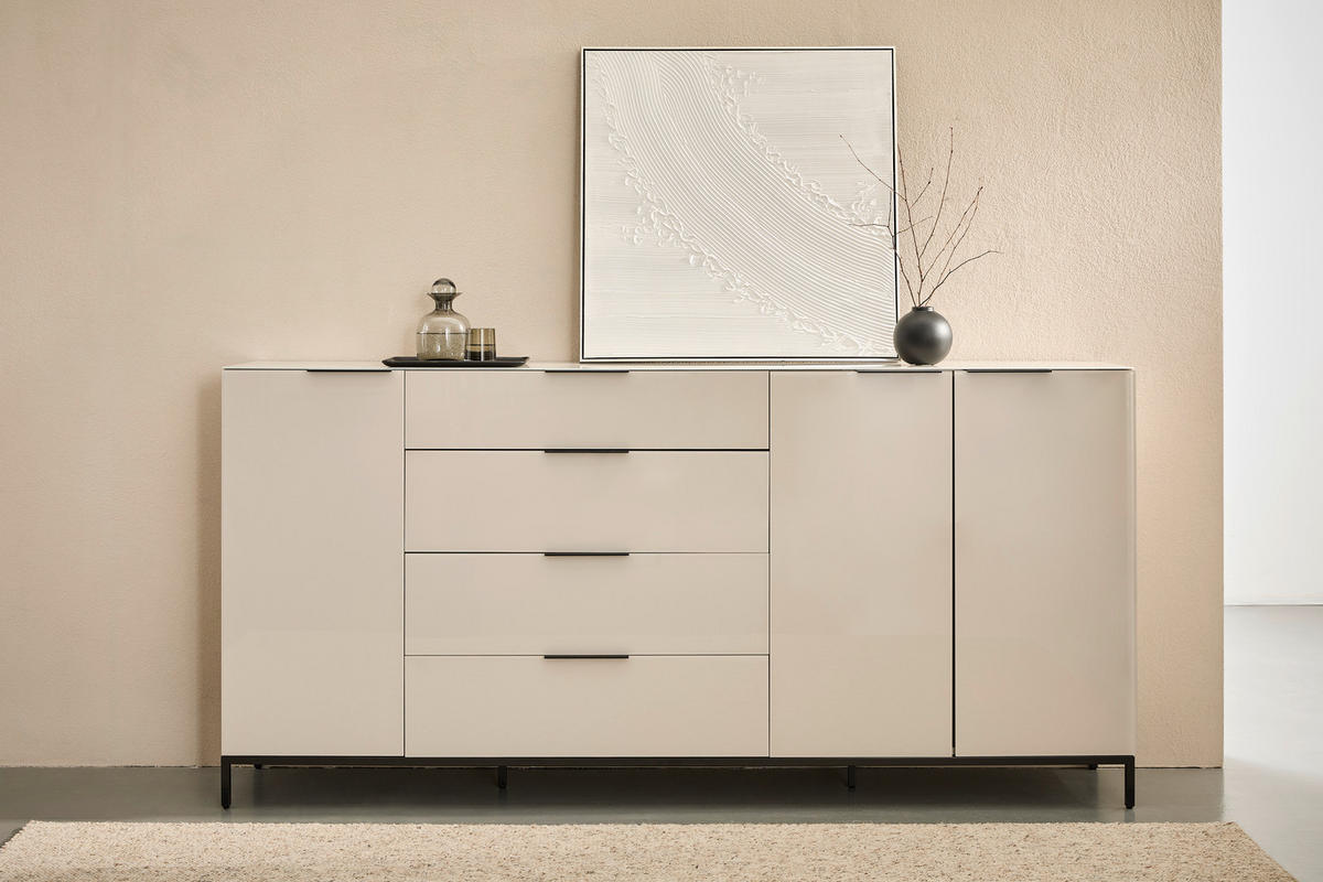 FUßGESTELL - Schwarz, Basics, Metall (226/13/40,5cm) - Novel