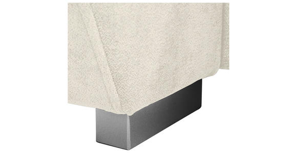 ECKSOFA Creme Chenille Rückenkissen, Bettkasten, Schlaffunktion, Rücken echt, Armteilverstellung, Liegefläche im Originalstoff  - Silberfarben/Creme, KONVENTIONELL, Holz/Textil (187/293cm) - Carryhome