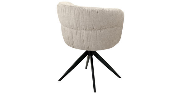 ARMLEHNSTUHL in Eisen Chenille - Beige/Schwarz, Design, Textil/Metall (63,5/81,5/61cm) - Novel