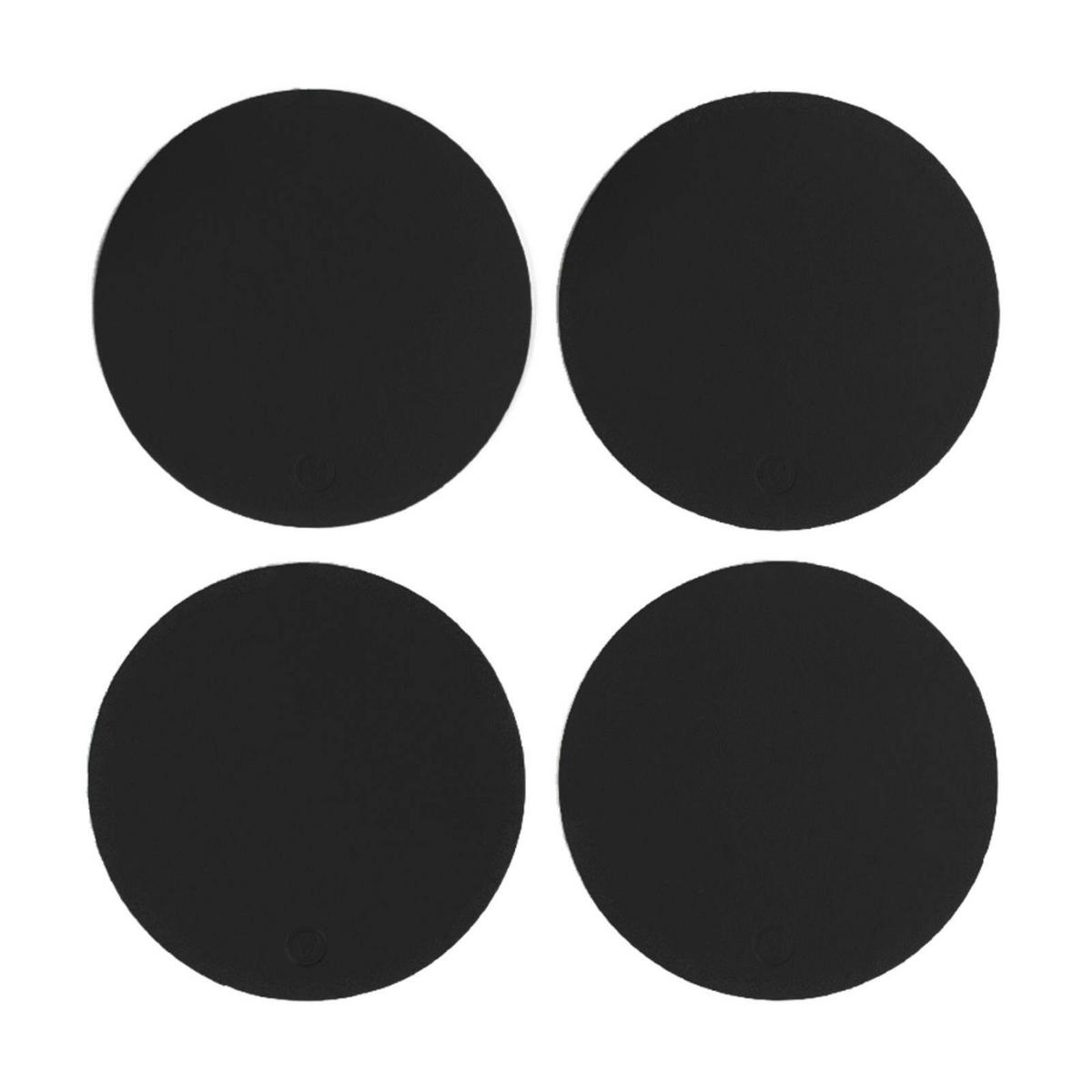 GLASUNTERSETZER  - Schwarz, Basics, Leder (11/11/0.2cm)