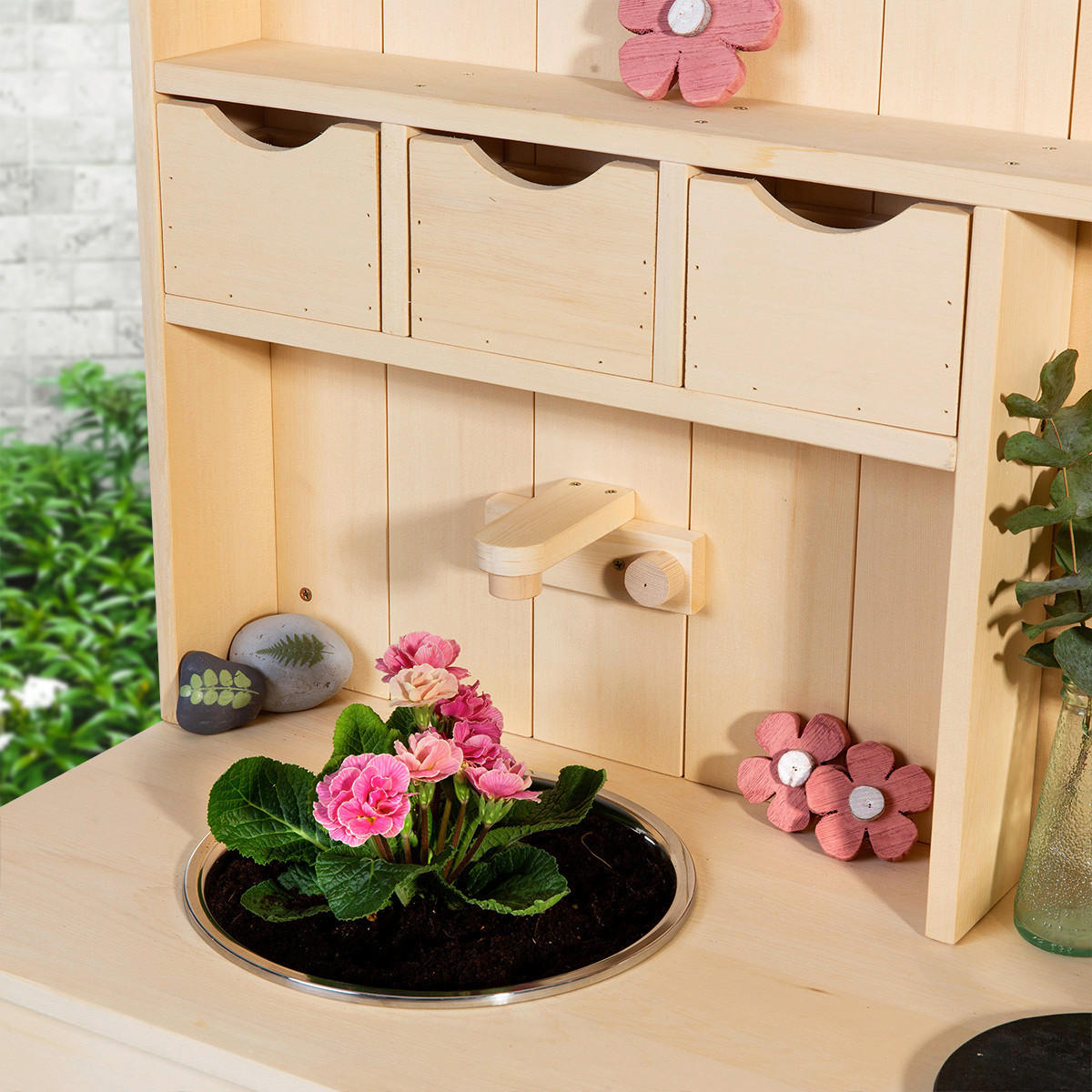 MATSCHKÜCHE Explorer  - Naturfarben, Basics, Holz/Metall (102/40/105cm) - MUDDY BUDDY