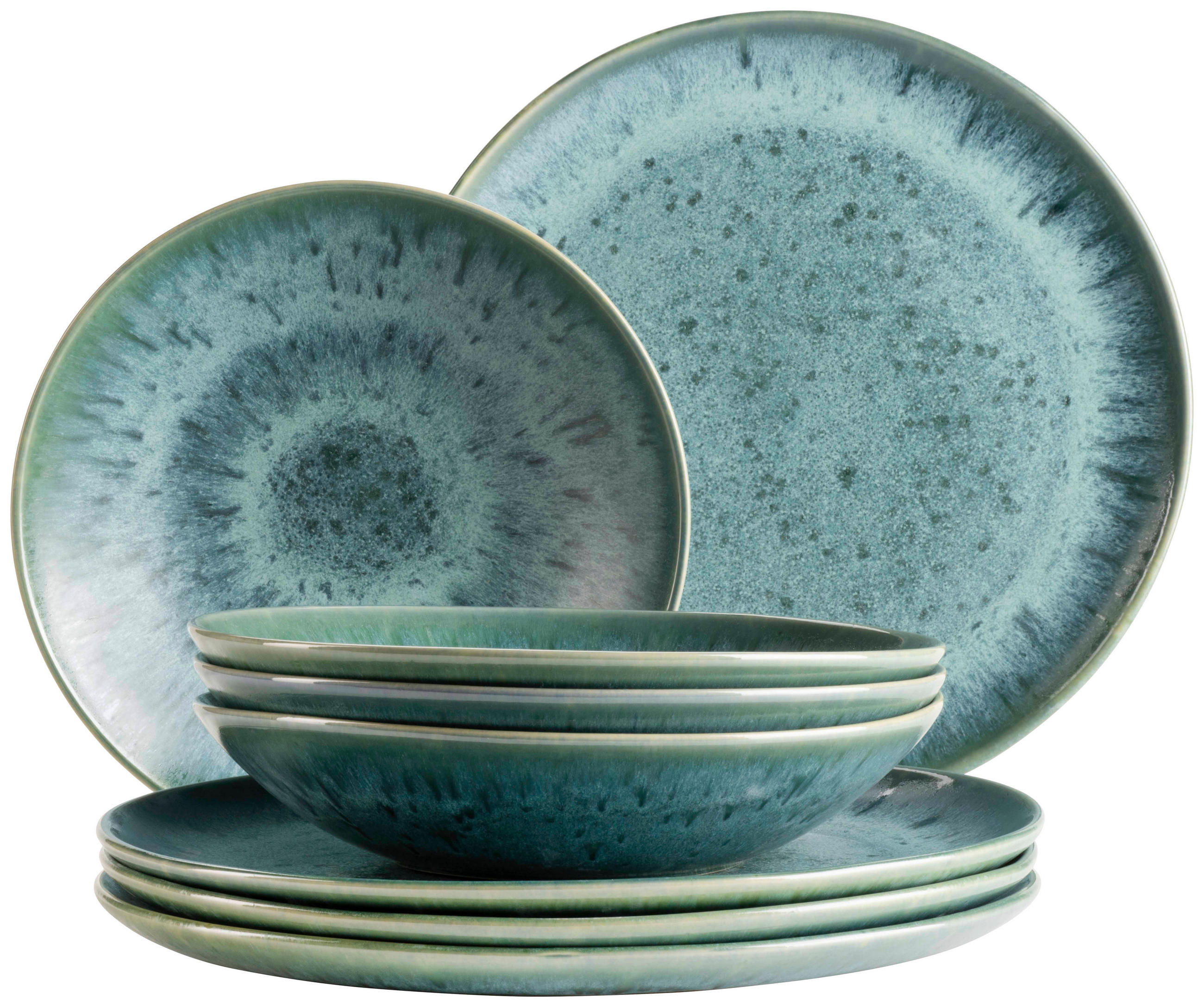 TAFELSERVICE Blau Carellia 8-teilig 4 Personen  - Blau, Trend, Keramik - Mäser