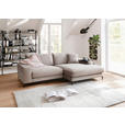 ECKSOFA in Velours Sandfarben  253/177 cm  - Sandfarben/Schwarz, Design, Textil/Metall (253/177cm) - Dieter Knoll