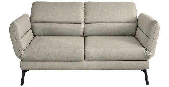 2-SITZER-SOFA in Flachgewebe Sandfarben  - Sandfarben/Schwarz, Design, Textil/Metall (178-226/83-113/96-177cm) - Dieter Knoll