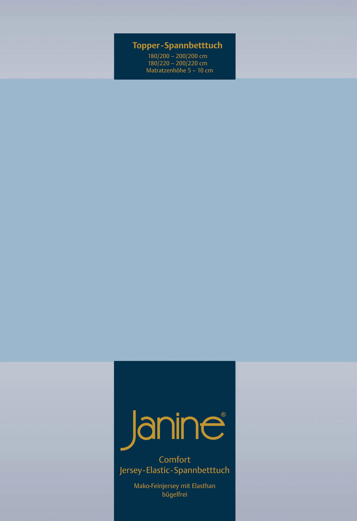 TOPPER-SPANNBETTTUCH Jersey  - Blau/Blaugrau, Basics, Textil (200/200/10cm) - Janine