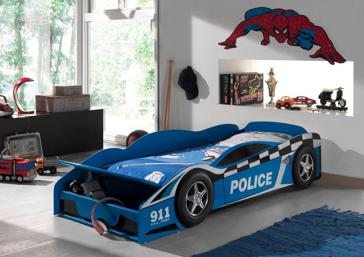 AUTOBETT 70/140 cm Blau Blau  - Blau, MODERN, Holzwerkstoff (70/140cm) - MID.YOU