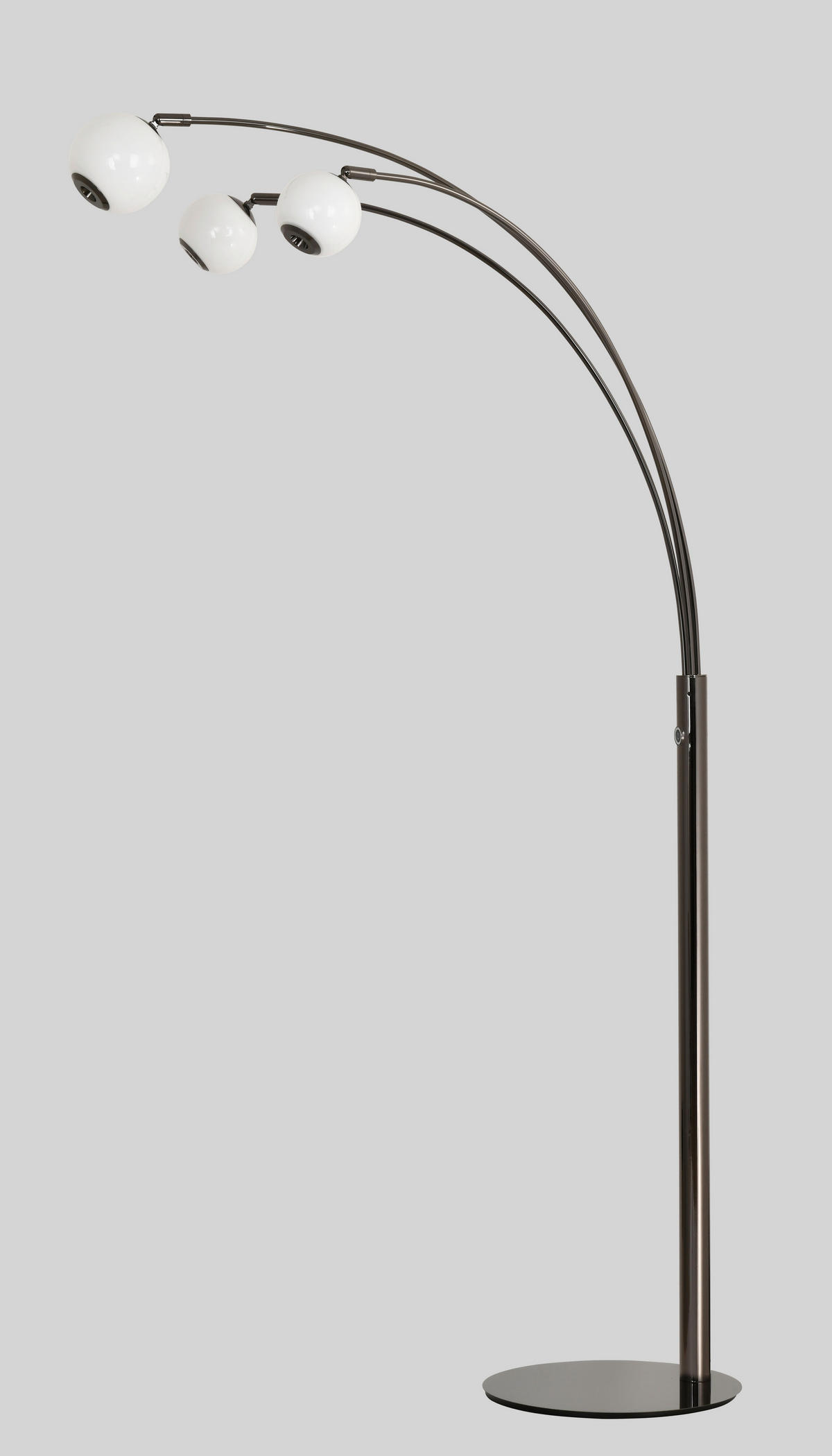LED-STEHLEUCHTE Biarritz 87,5/162,5/52 cm  - Schwarzchrom, Design, Glas/Kunststoff (87,5/162,5/52cm)
