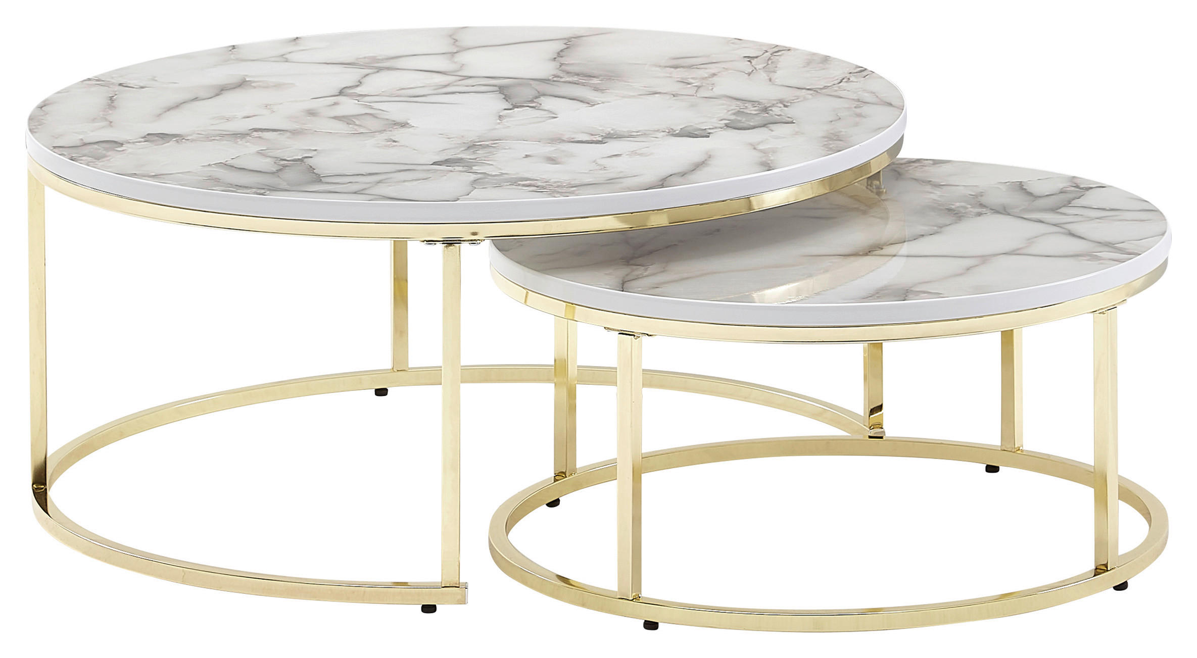 Set De Măsuțe Suprapuse din material pe bază de lemn, 80/80/36 cm