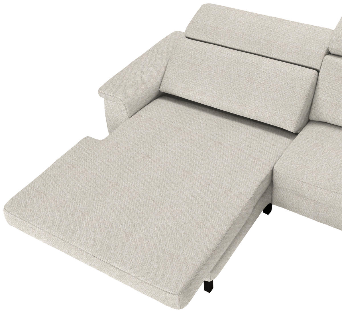 ECKSOFA in Flachgewebe Beige  - Beige/Schwarz, Konventionell, Textil/Metall (182/304cm) - Pure Home Comfort