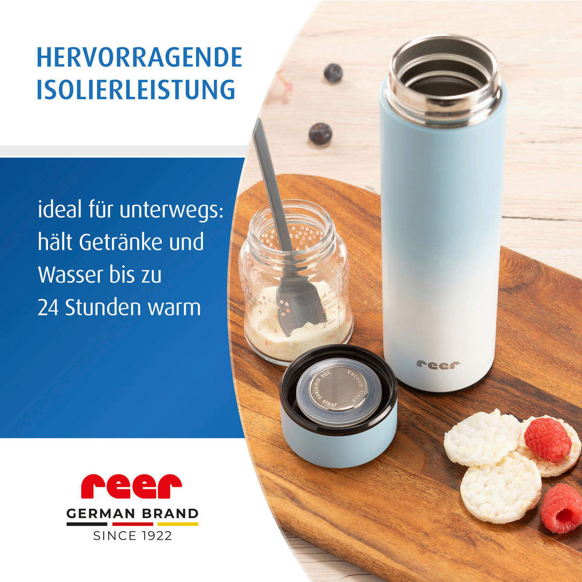 BABYTRINKFLASCHE - Pastellblau, Basics, Metall (6,5/23/6,5cm) - Reer