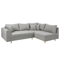 ECKSOFA Ariella in Mikrofaser Grau Rückenkissen  231/161 cm  - Naturfarben/Grau, Design, Holz/Textil (231/161cm) - P & B