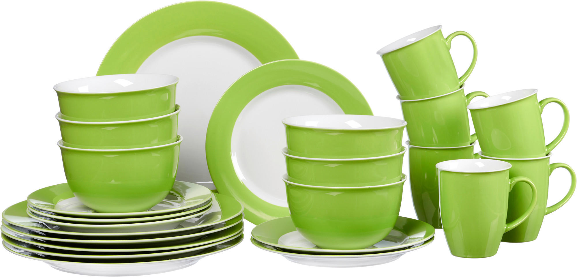 KOMBISERVICE 24-teilig 6 Personen Hellgrün  - Hellgrün, Basics, Keramik (54/36/33cm) - Ritzenhoff Breker