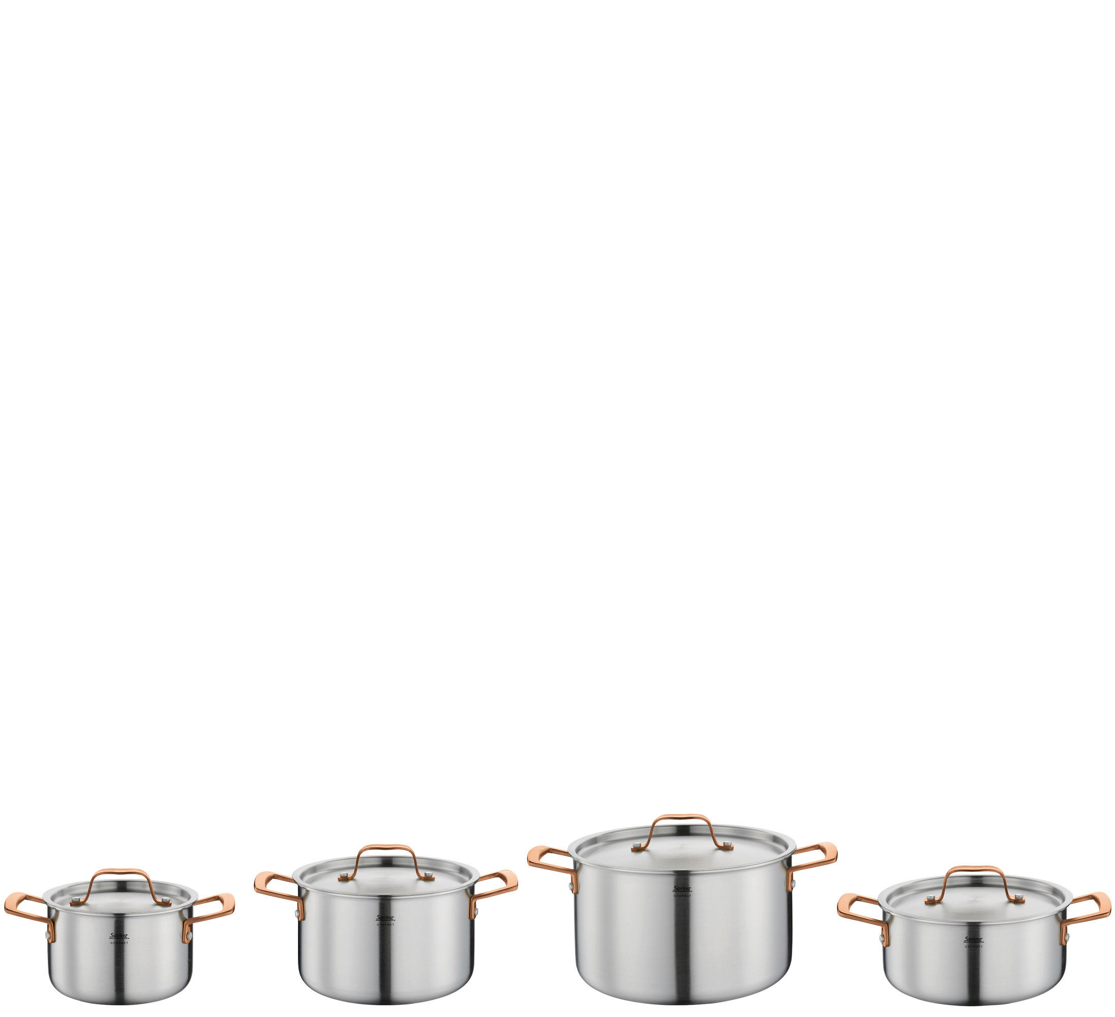 KOCHTOPFSET GOURMET  - Silberfarben/Roségold, Basics, Metall - Spring