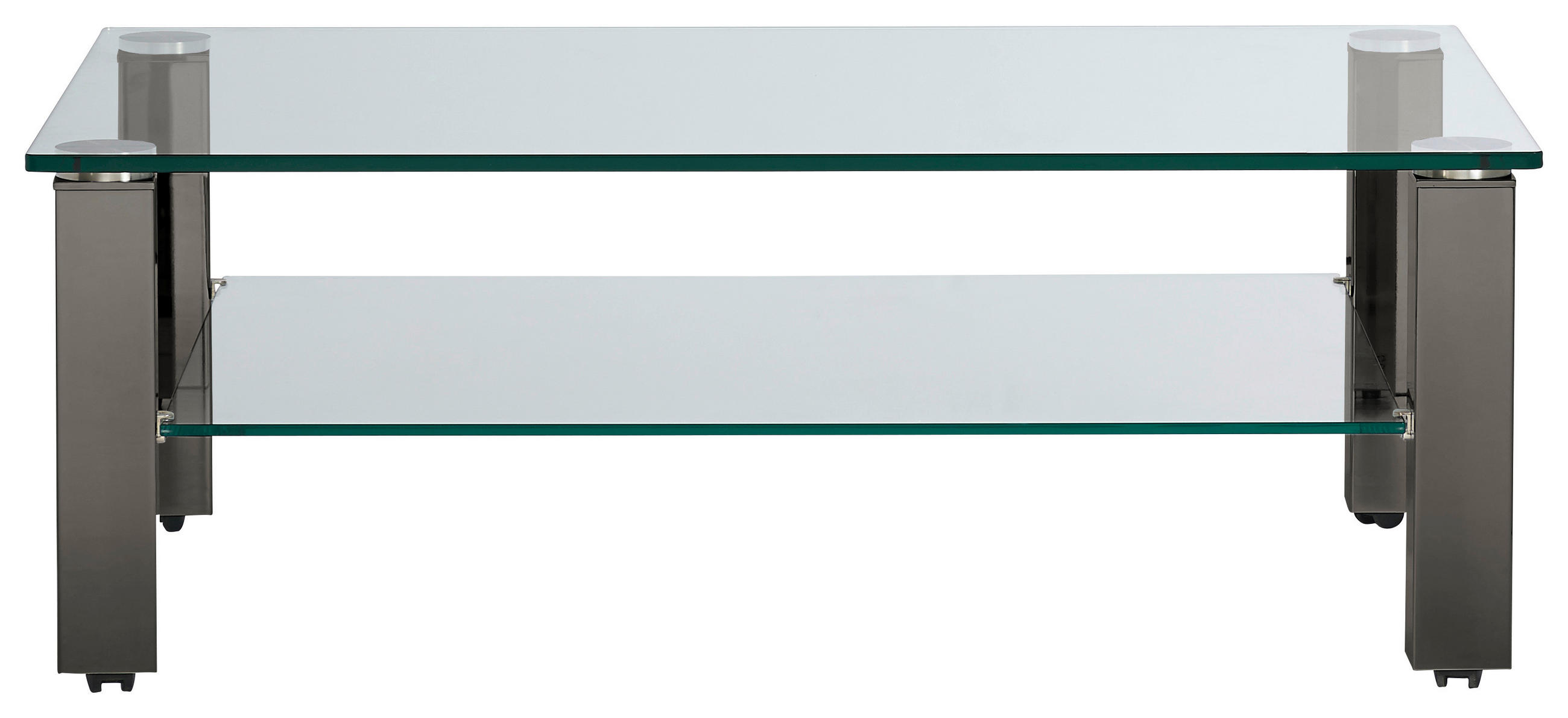COUCHTISCH Kristallglas 110/70/42,5 cm rechteckig Grau  - Grau, Design, Glas/Kunststoff (110/70/42,5cm)