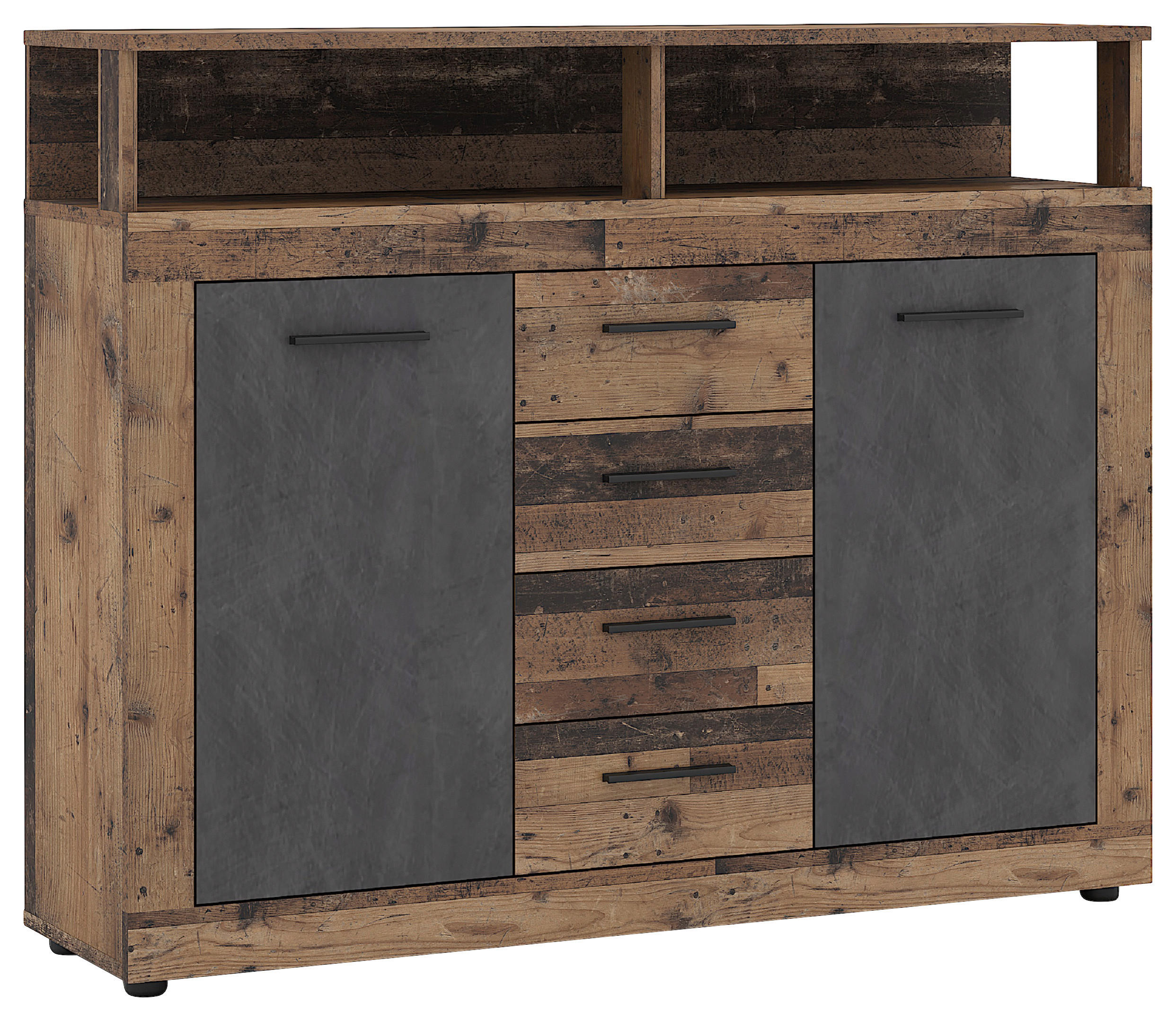 KOMMODE  in 119,5/96,8/32 cm  - Alteiche/Anthrazit, Design, Holzwerkstoff/Kunststoff (119,5/96,8/32cm) - MID.YOU