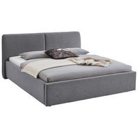 POLSTERBETT 180/200 cm,  in Grau,  - Schwarz/Grau, Design, Holz/Textil (180/200cm) - Stylife