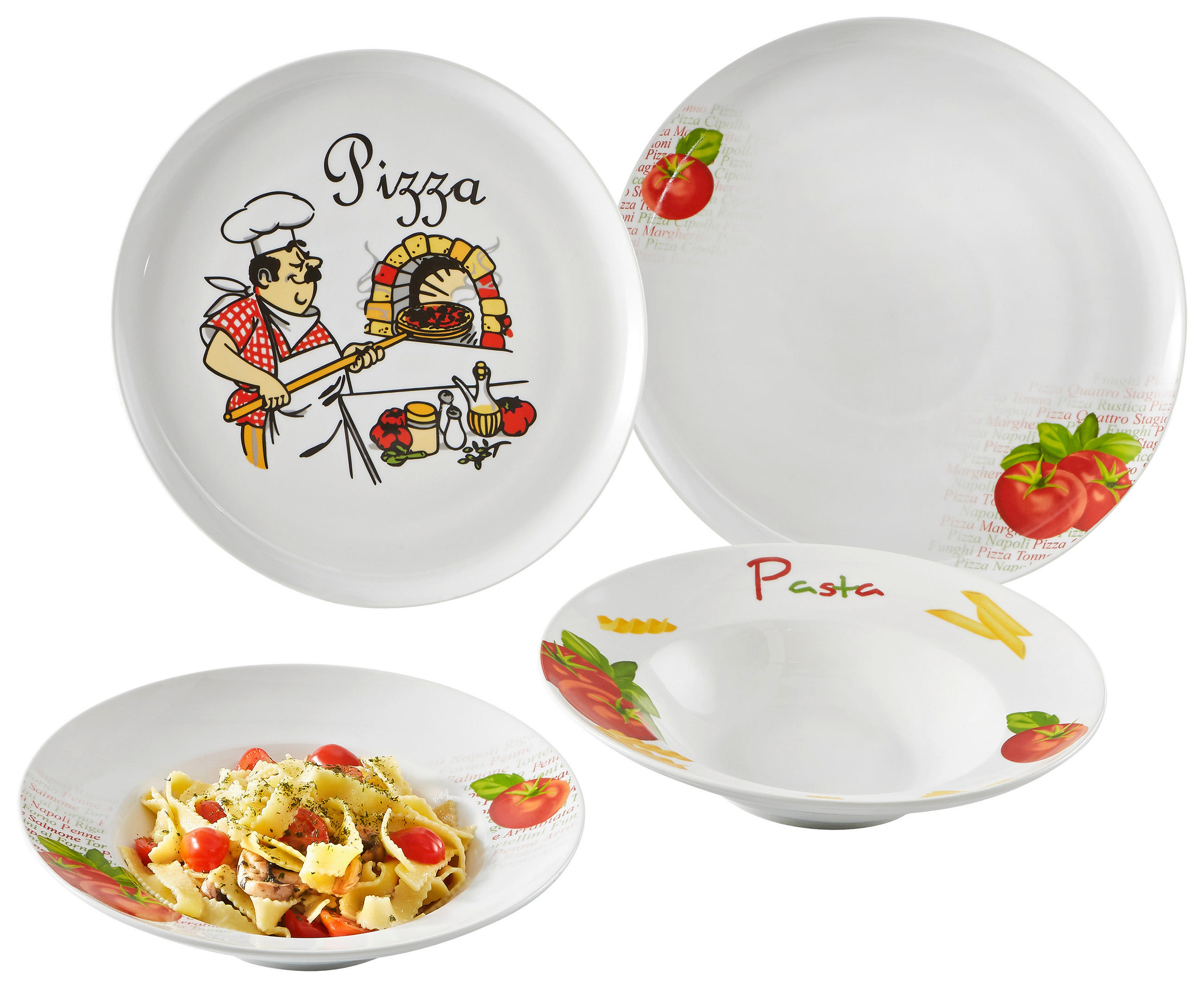 FARFURIE PENTRU PIZZA 30 cm  - alb/verde, Basics, ceramică (30cm) - Boxxx