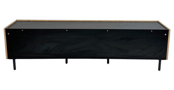 LOWBOARD LINO in 181/50/40 cm - Eichefarben/Schwarz, Design, Holzwerkstoff/Metall (181/50/40cm) - Xora