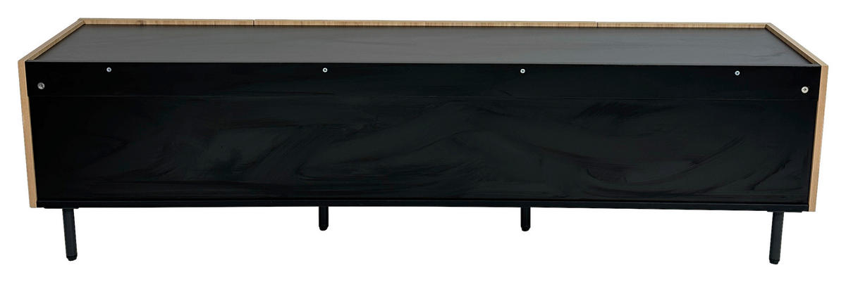 TV-BÄNK LINO  i 181/50/40 cm  - svart/ekfärgad, Design, metall/trämaterial (181/50/40cm) - Xora