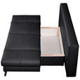 SCHLAFSOFA  in Echtleder Schwarz  - Schwarz, KONVENTIONELL, Leder/Metall (200/85/90cm) - Novel