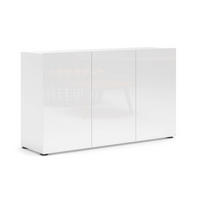 SIDEBOARD 135/79/38 cm  in Weiß Hochglanz  - Weiß Hochglanz/Schwarz, Design, Holzwerkstoff/Kunststoff (135/79/38cm) - home24