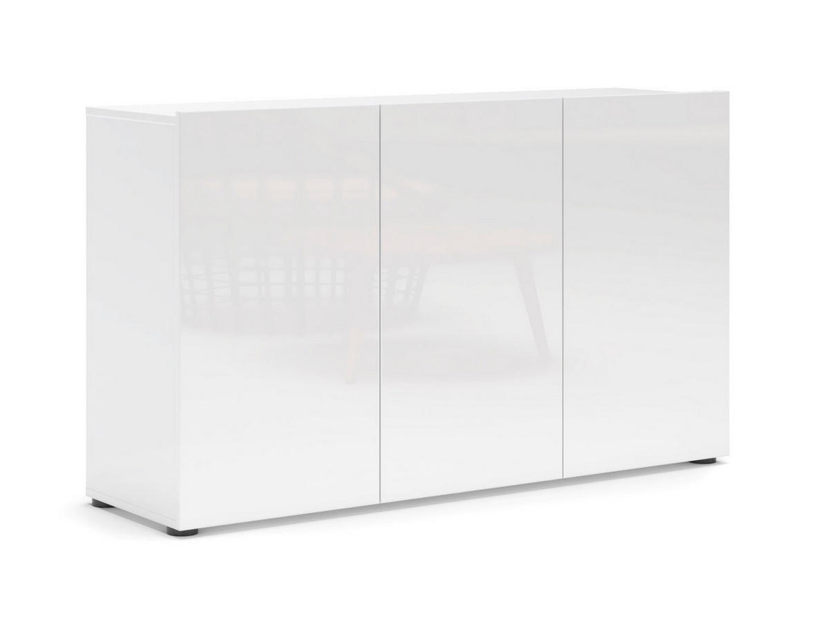 SIDEBOARD 135/79/38 cm  in Weiß Hochglanz  - Weiß Hochglanz/Schwarz, Design, Holzwerkstoff/Kunststoff (135/79/38cm) - home24