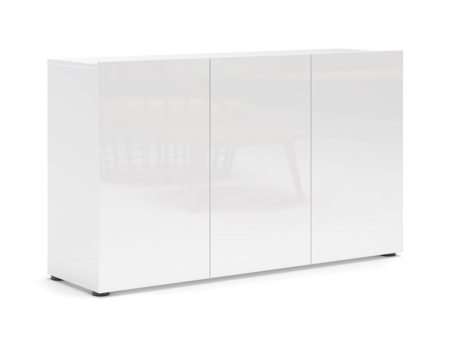 home24 ŠIROKÁ KOMODA, biela s vysokým leskom, 135/79/38 cm