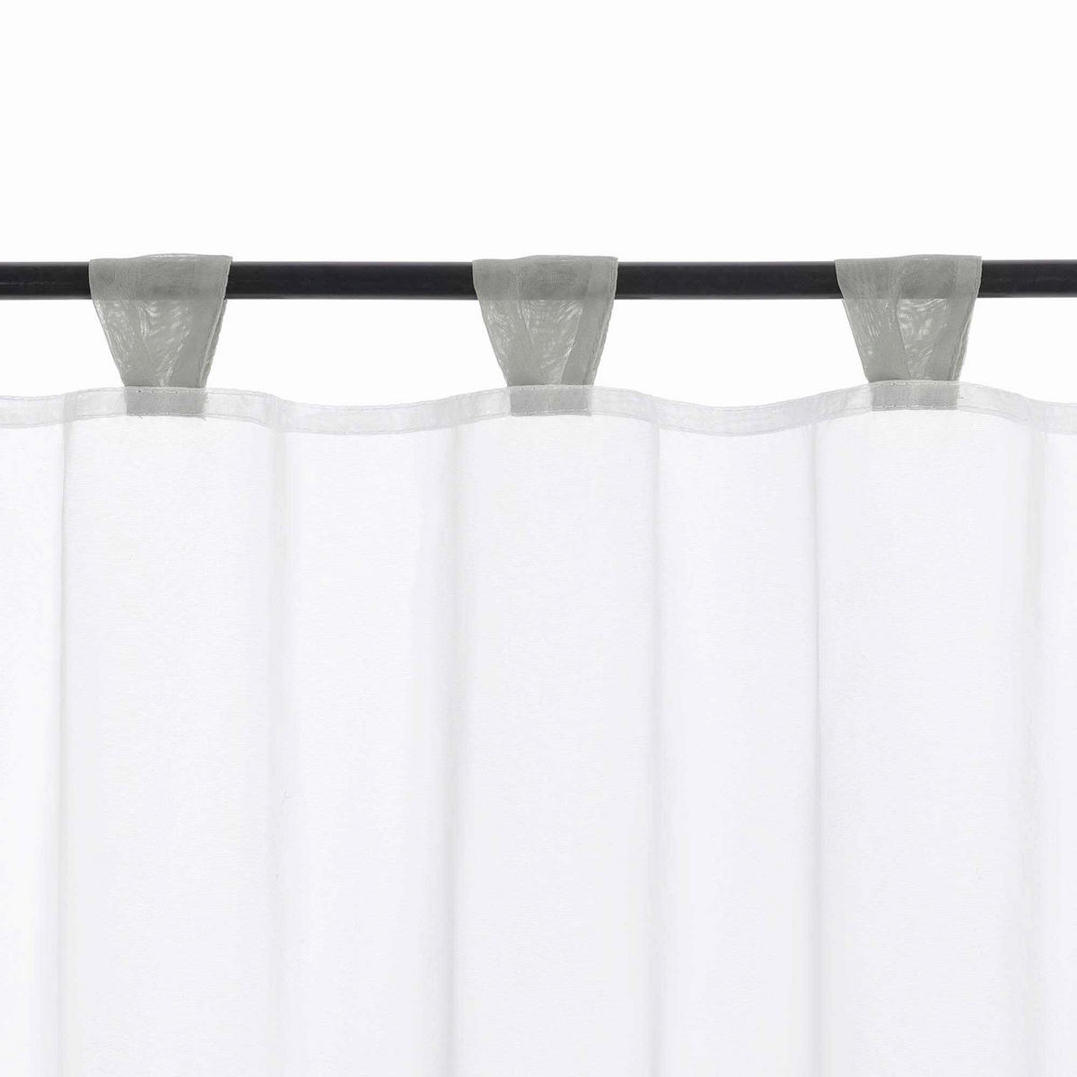 KURZGARDINE   90/30 cm   - Hellgrau/Weiß, Basics, Textil (90/30cm) - Joyswahl
