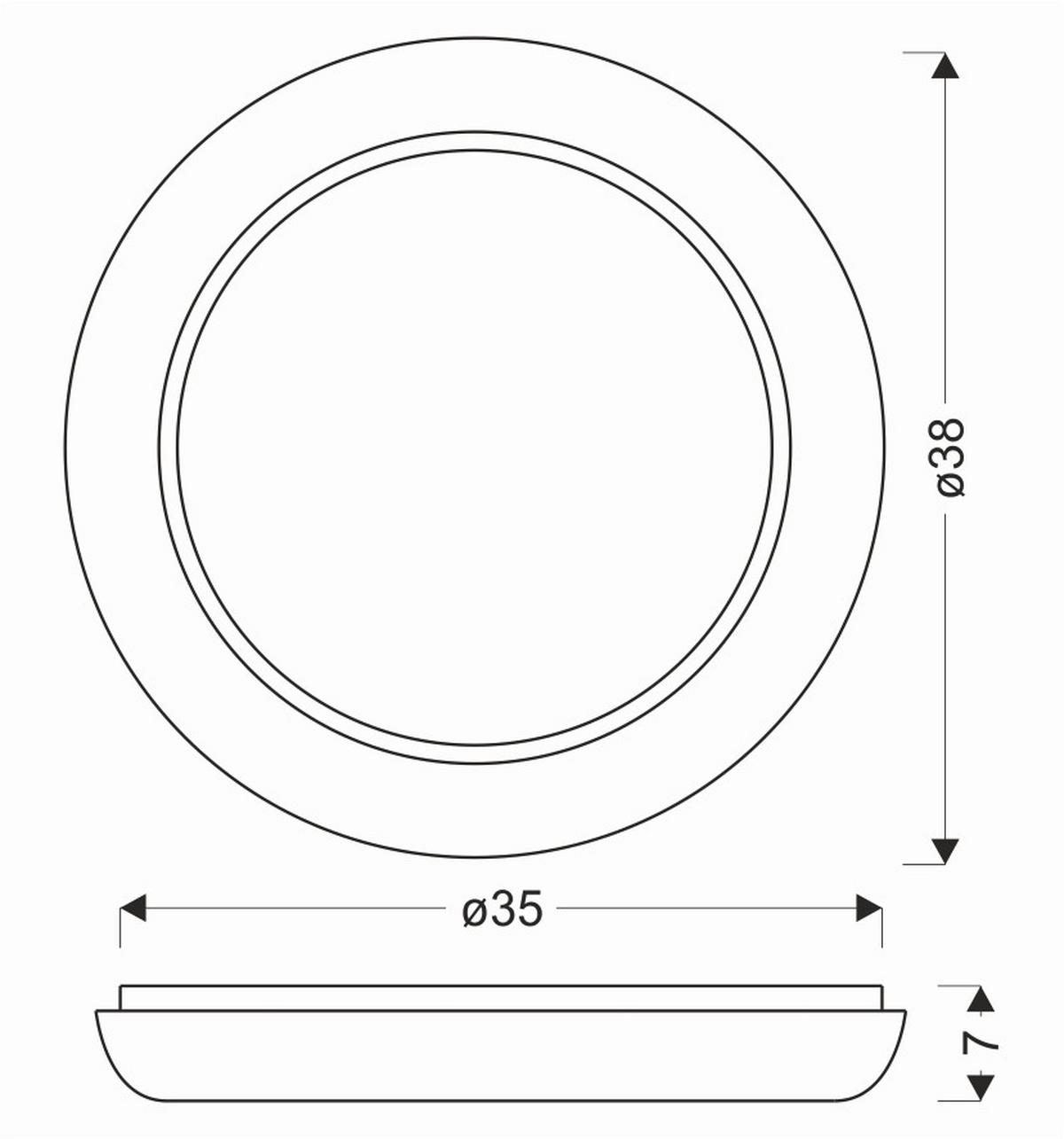 LED-DECKENLEUCHTE 38/38/7 cm   - Chromfarben/Weiß, KONVENTIONELL, Kunststoff/Metall (38/38/7cm)