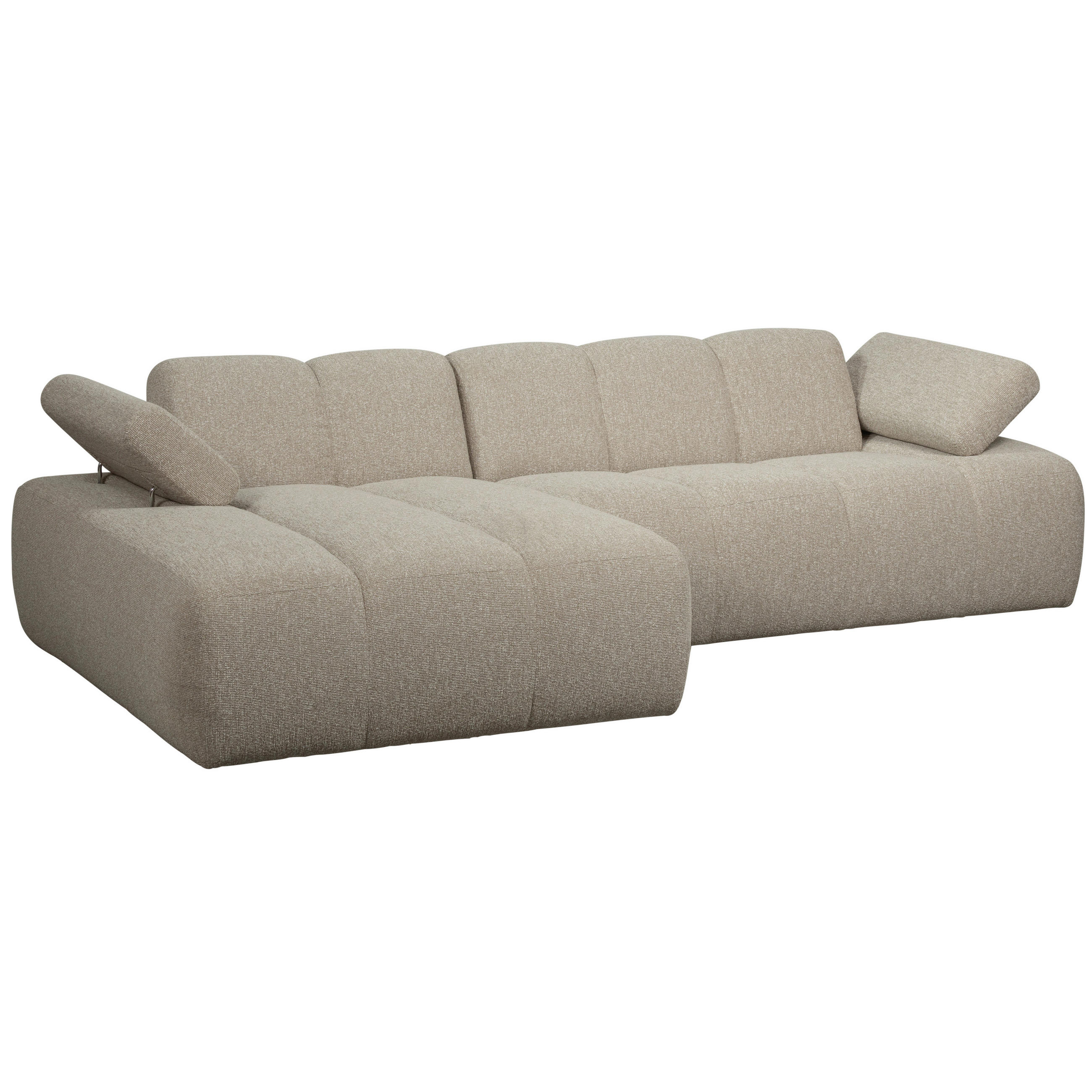 ECKSOFA Mojo Beige Bouclé - Beige/Schwarz, Design, Kunststoff/Textil (160/284cm) - Livetastic