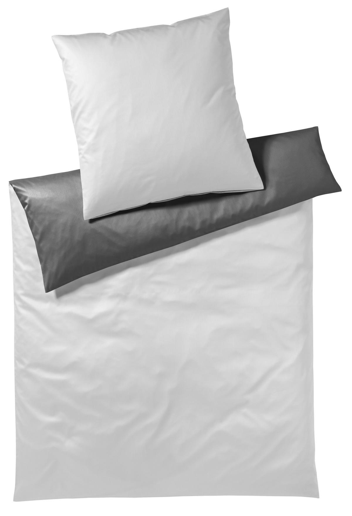 BETTWÄSCHESET Makosatin 160/210 cm  70 cm/50 cm  - Silberfarben, Design, Naturmaterialien/Textil (160/210cm) - Joop!