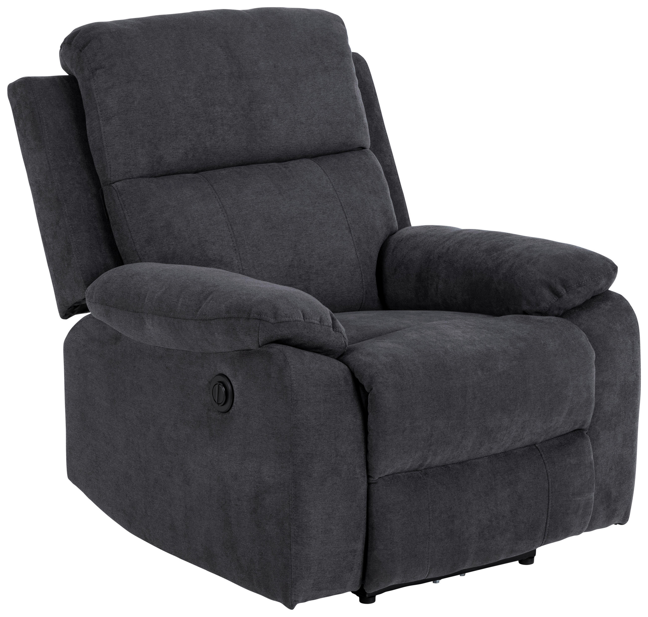 FERNSEHSESSEL  mit Relaxfunktion Chenille Dunkelgrau  - Dunkelgrau/Schwarz, KONVENTIONELL, Textil/Metall (89,5/98/95cm) - Carryhome