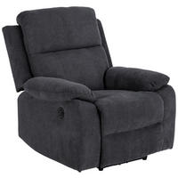 RECLINERFÅTÖLJ i chenille mörkgrå  - mörkgrå/svart, Klassisk, metall/textil (89,5/98/95cm) - MID.YOU