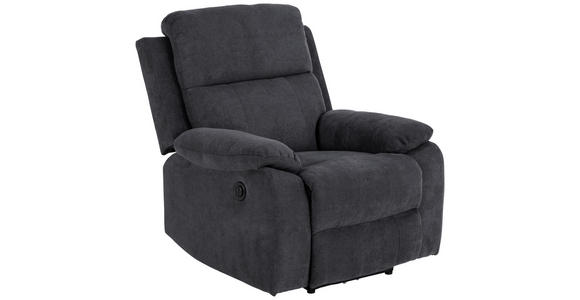 FERNSEHSESSEL mit Relaxfunktion Chenille Dunkelgrau - Dunkelgrau/Schwarz, KONVENTIONELL, Textil/Metall (89,5/98/95cm) - Carryhome