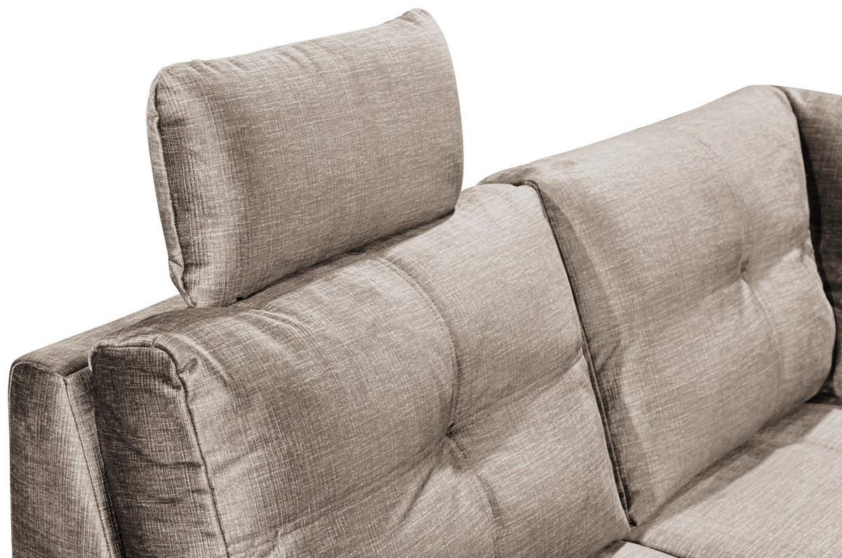WOHNLANDSCHAFT in Mikrovelours Creme  - Creme/Schwarz, Konventionell, Kunststoff/Textil (217/334/127cm) - Carryhome