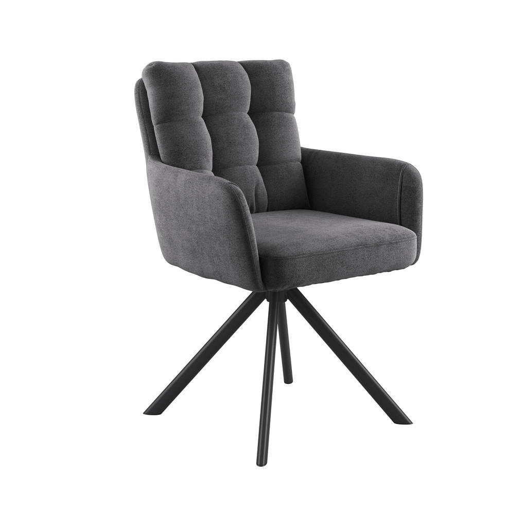Armlehnstuhl Susan Dunkelgrau Schwarz/sitzfläche 360°drehbar