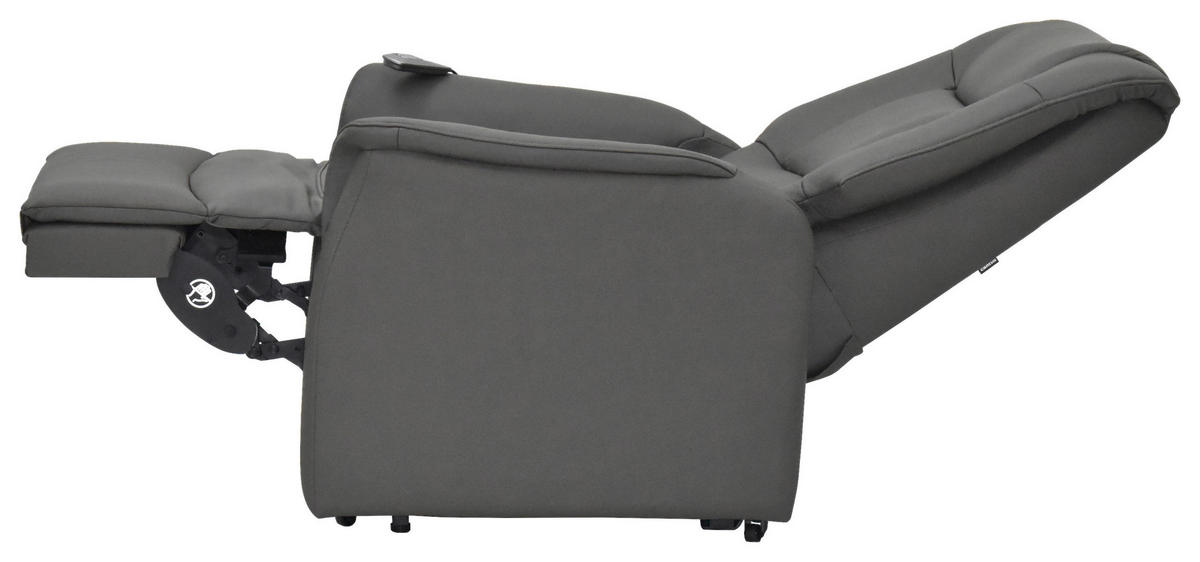 FERNSEHSESSEL  mit Kombination Echtleder/Lederlook beschichtet Dunkelbraun Relaxfunktion, Netzbetrieb, Aufstehhilfe  - Dunkelbraun/Schwarz, KONVENTIONELL, Leder/Textil (82/111/89cm) - Cantus